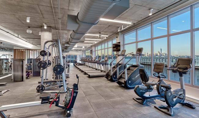 a gym with exercise equipment