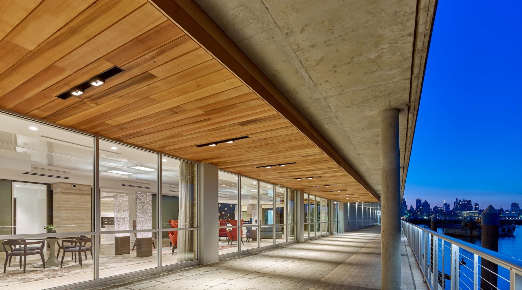 a waterfront walkway